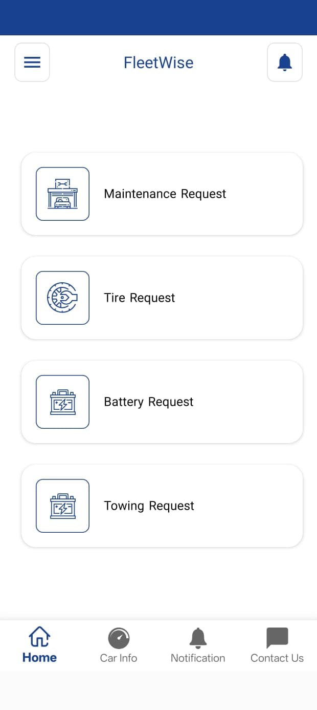 FleetWise home — request types